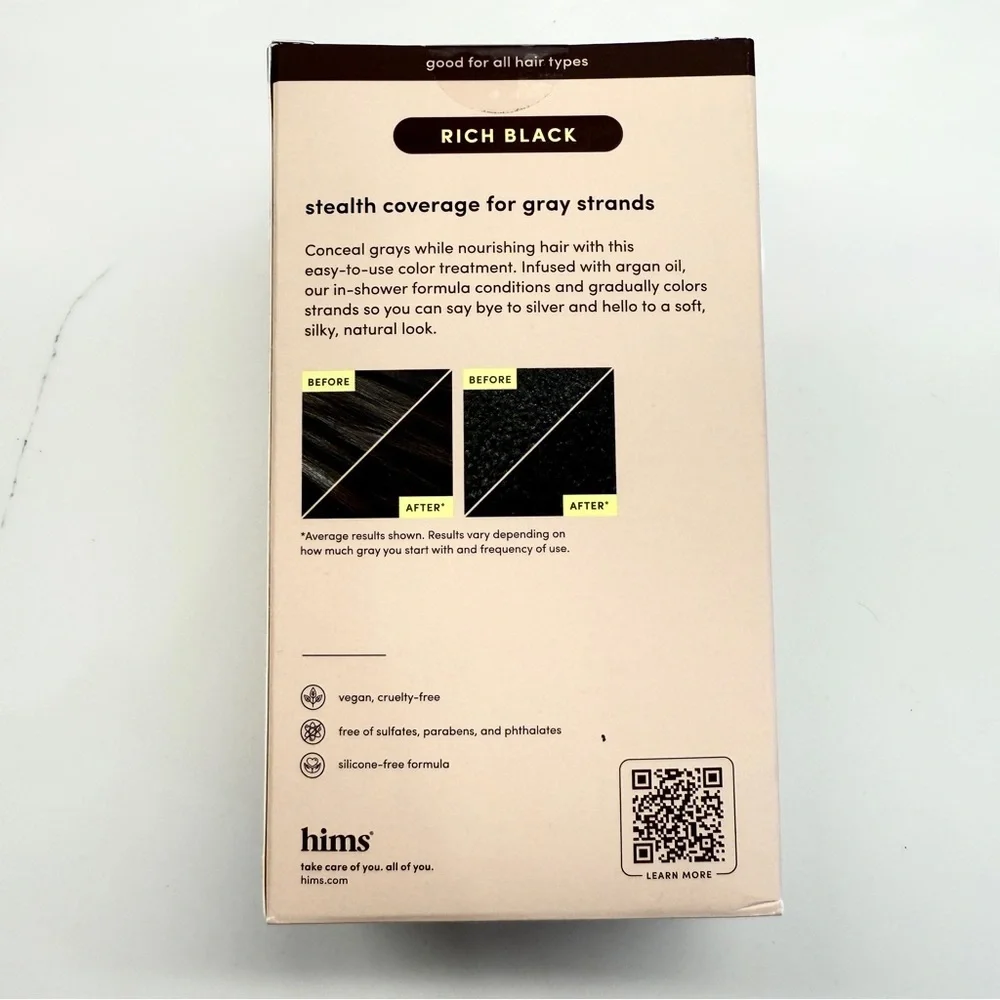 NIB! Men’s Hims Hair Color & Conditioner Rich Black Semi-Permanent 5 fl oz